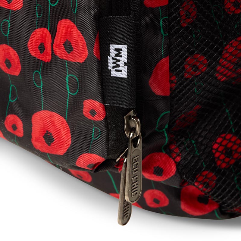 imperial war museums tag on field poppy recycled backpack